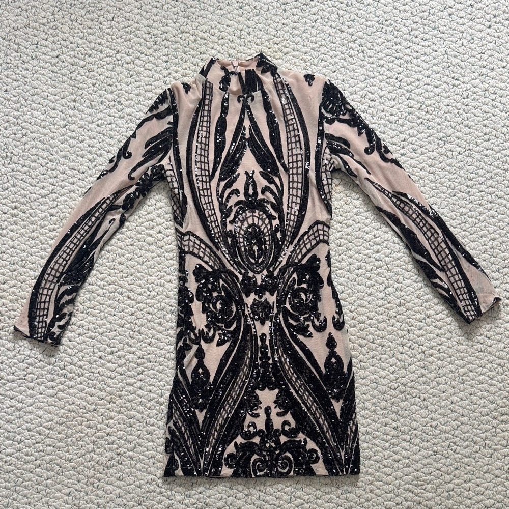 Jessica Rich Nude Sequin Dress